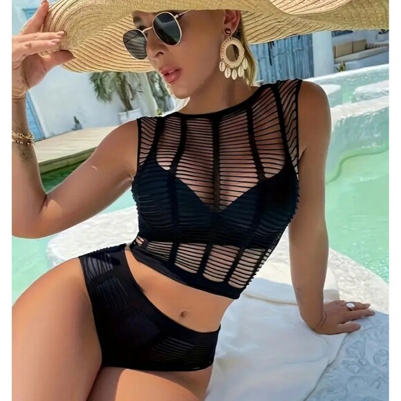Other - black mesh 2 piece bikini
